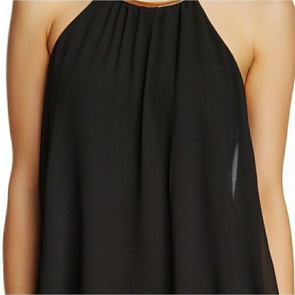 Draped chiffon tank gold hardware neck - Picture 1 of 5